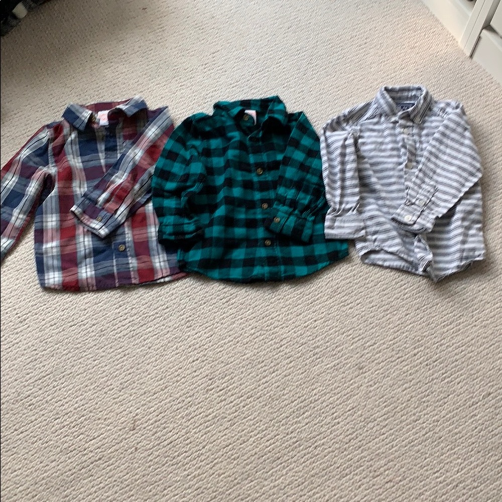 Three button up shirts! Sz 12-18 mths